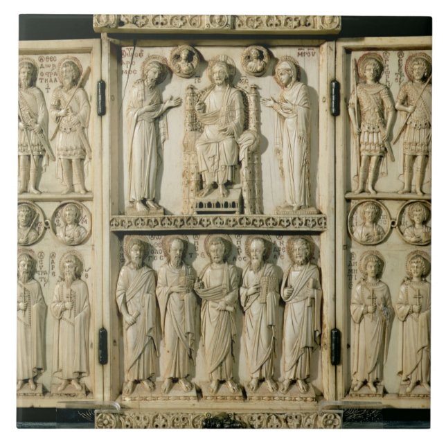 Azulejo De Cerâmica O Triptych de Harbaville que descreve o cristo (Frente)