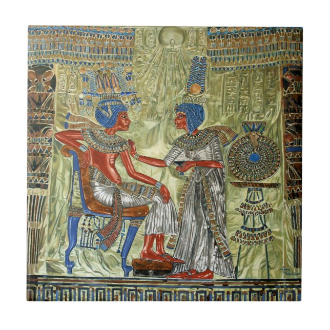 Azulejo De Cerâmica O trono de Tutankhamon (Frente)