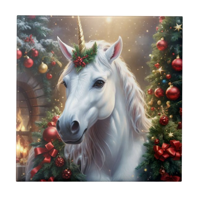 Azulejo De Cerâmica “O Unicórnio de Noel” (Frente)