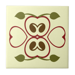 Azulejo De Cerâmica O verão Apple vermelho corta