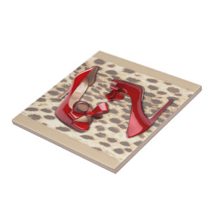 Azulejo De Cerâmica O vermelho pequeno selvagem BO olha