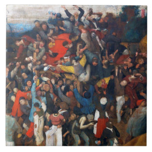 Azulejo De Cerâmica O Vinho do Dia do Santo Martin, Pieter Bruegel