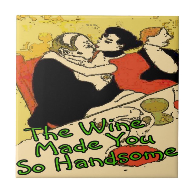 Azulejo De Cerâmica O Vinho Te Faz Sentir (Frente)