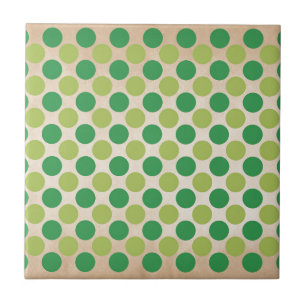 Azulejo De Cerâmica O vintage retro verde circunda o teste padrão