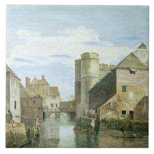Azulejo De Cerâmica O Westgate, Canterbury (bodycolour no papel)
