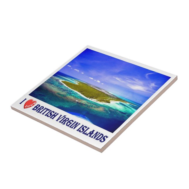 Azulejo De Cerâmica O zVG007 BRITÂNICO VIRGIN ISLANDS I Love, (Lateral)