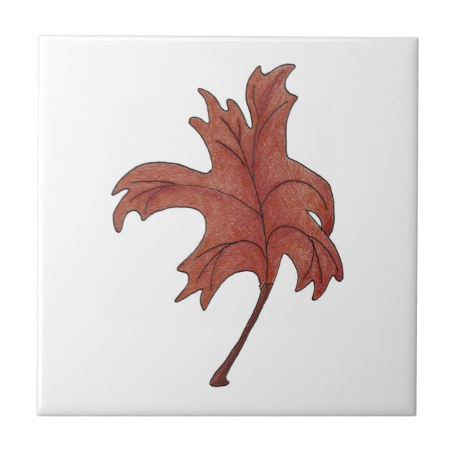 Azulejo De Cerâmica Oak Leaf Red (Frente)