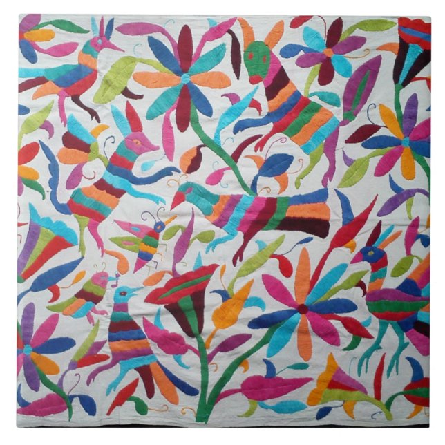 Azulejo De Cerâmica Oaxaca México Mexicano Mayan Étnica Boho (Frente)