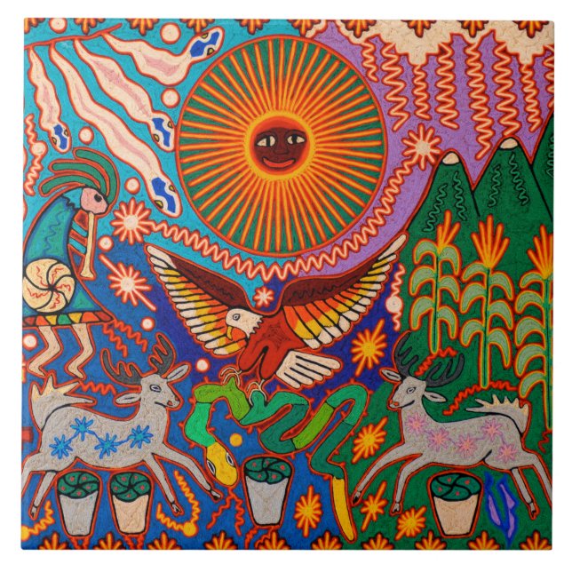 Azulejo De Cerâmica Oaxaca México, México, México, Maia Tribal Art Boh (Frente)