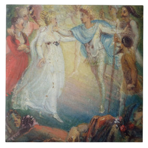 Azulejo De Cerâmica Oberon e Titania 'de um sonho de noite de plenos