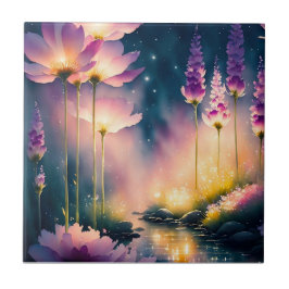 Azulejo De Cerâmica Obra de Arte Cosmos floresce