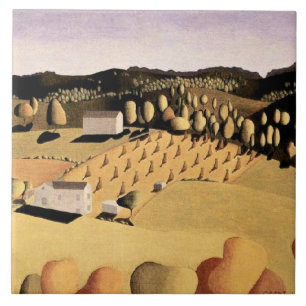 Azulejo De Cerâmica Obra de arte de Grant Wood, Algum Milho