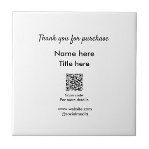 Azulejo De Cerâmica Obrigado pelo nome de compra aqui digitalizar QR