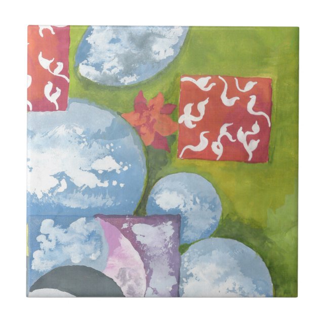 Azulejo De Cerâmica Observance Folk Art de AnyaC 2 (Frente)