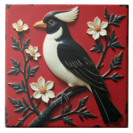 Azulejo De Cerâmica Obsidian and Ivory Perch