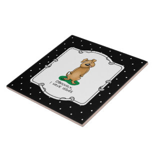 Azulejo De Cerâmica Obviamente eu tenho problemas - Cachorro engraçad