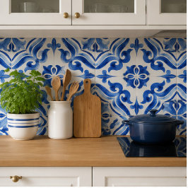 Azulejo De Cerâmica Ocean Breeze Ceramic Watercolor Blue Mosaic