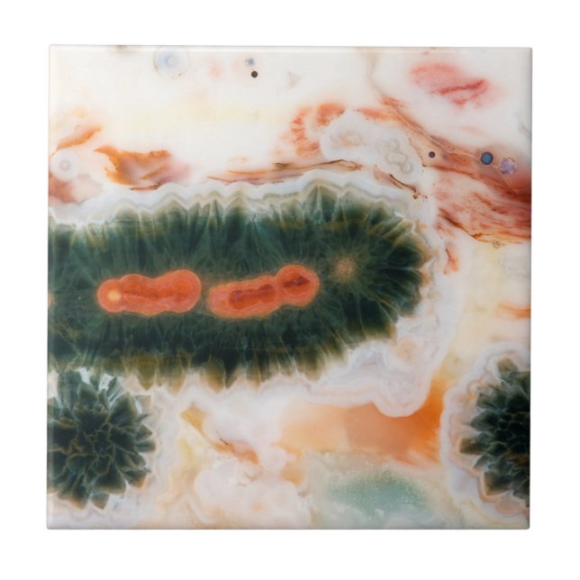 Azulejo De Cerâmica Ocean Jasper Stone encontrado em Madagascar (Frente)