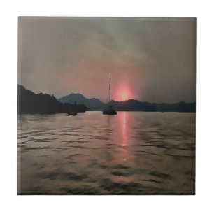 Azulejo De Cerâmica Ocean Sunset Sailboat Sunset Bozburun Marmaris