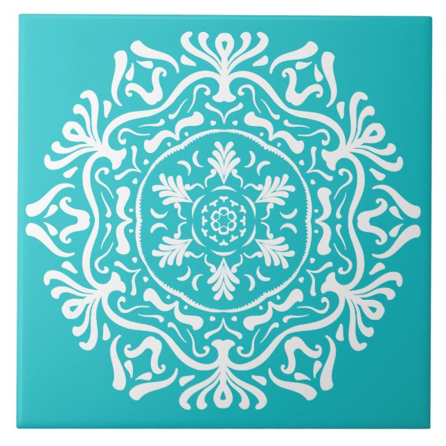 Azulejo De Cerâmica Oceana Mandala (Frente)