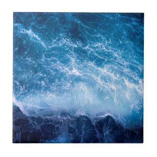 Azulejo De Cerâmica Oceano - Ondas Azuis Escuras