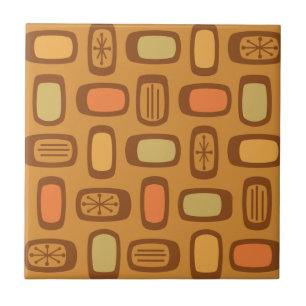 Azulejo De Cerâmica Ochre Arredondado MCM do meio século