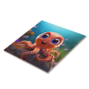 Azulejo De Cerâmica Octopus legal Mantenha ou design seu