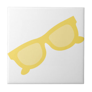Azulejo De Cerâmica Óculos de sol de verão óculos de hipster amarelo
