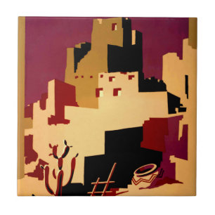 Azulejo De Cerâmica Oeste do Sudoeste Pueblo WPA Nacional