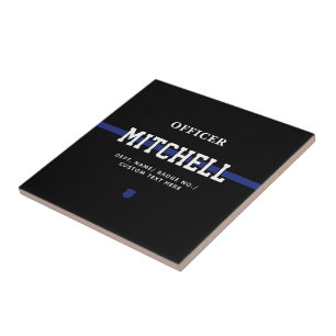 Azulejo De Cerâmica Oficial de Polícia Personalizado Linha Azul Fino