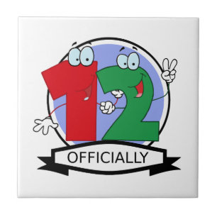 Azulejo De Cerâmica Oficialmente bandeira de 12 aniversários