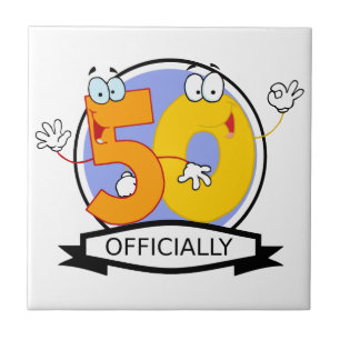 Azulejo De Cerâmica Oficialmente bandeira de 50 aniversários