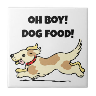 Azulejo De Cerâmica Oh Boy Dog Comida Fome Foto de Cartoon