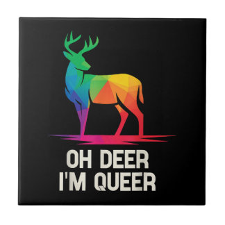 Azulejo De Cerâmica Oh Deer Im Queer LGBT
