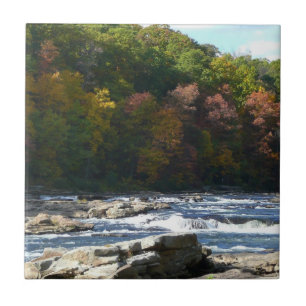 Azulejo De Cerâmica Ohiopyle River Rapids in Fall Pennsylvania Autumn