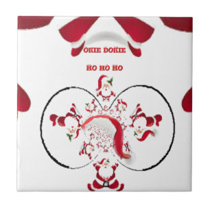 Azulejo De Cerâmica Okie Dokie Hohoho Papais noeis felizes no Natal