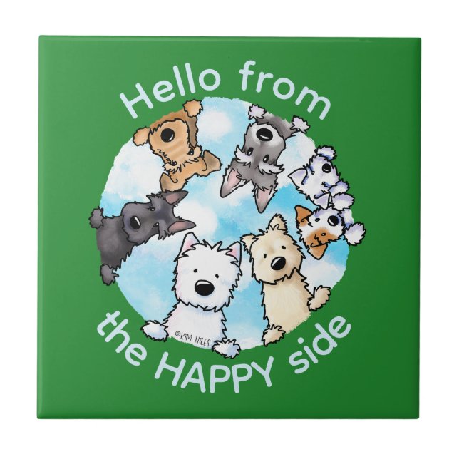 Azulejo De Cerâmica Olá Do Lado Feliz (Frente)