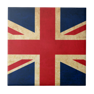 Azulejo De Cerâmica Old Vintage Grunge Reino Unido Flag Union Jack