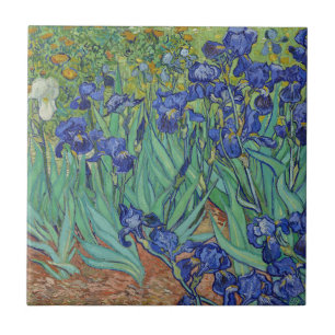Azulejo De Cerâmica Óleo Floral Íris Azuis Famosos de Van Gogh