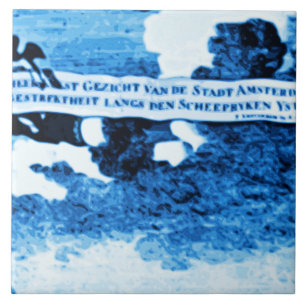 Azulejo De Cerâmica Olhar A2 do vintage de Delftware dos navios da