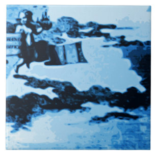 Azulejo De Cerâmica Olhar A5 do vintage de Delftware dos navios da