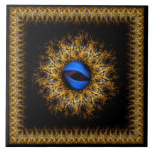 Azulejo De Cerâmica Olho de Fractal Mandala King