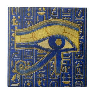 Azulejo De Cerâmica Olho egípcio Dourado do Lazuli de Horus - de