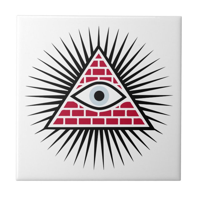 Azulejo De Cerâmica Olho Freemasônico (Frente)