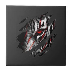 Azulejo De Cerâmica Olhos de Tigre Anime Através do Arranhão