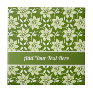 Azulejo De Cerâmica Olive Blossom Repeat