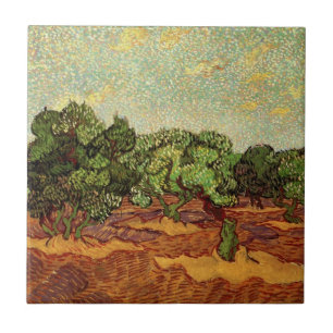 Azulejo De Cerâmica Olive Grove, céu azul pálido de Vincent van Gogh