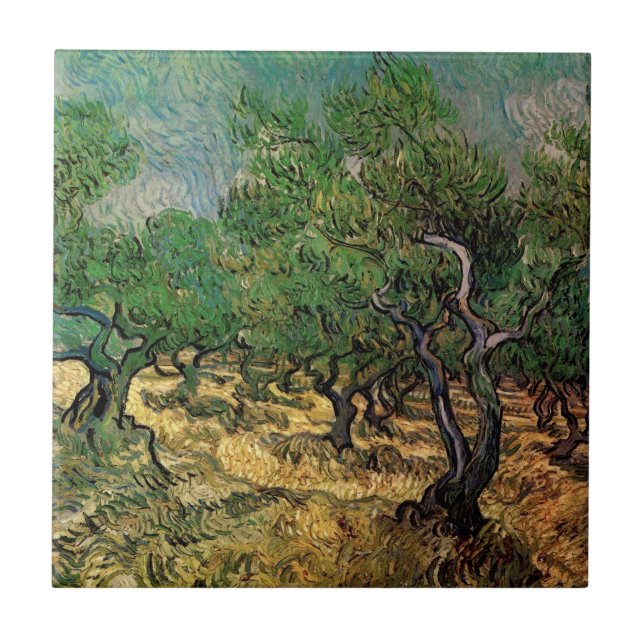 Azulejo De Cerâmica Olive Grove de Vincent van Gogh (Frente)
