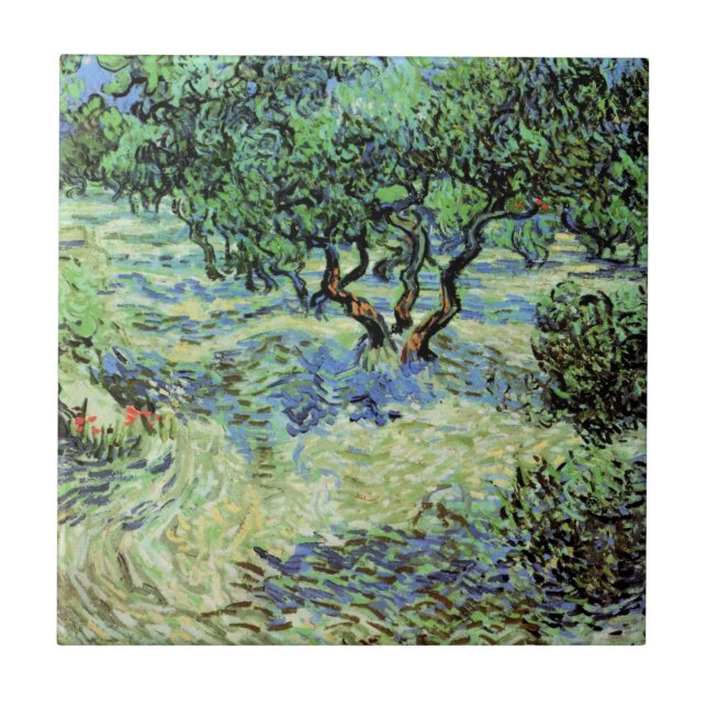Azulejo De Cerâmica Oliveiral por Vincent van Gogh (Frente)