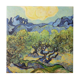 Azulejo De Cerâmica Oliveiras com Alpilles por Vincent van Gogh
